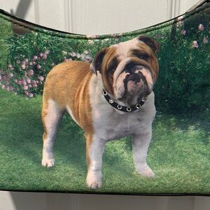 Bull dog purse with some bling on one side new